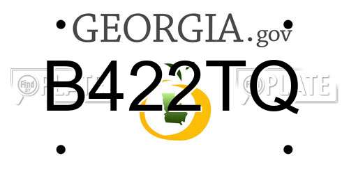 B422TQ Georgia License Plate