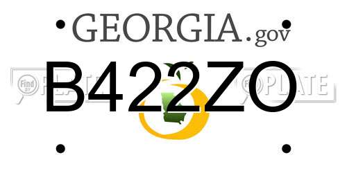 B422ZO Georgia License Plate
