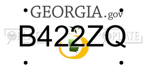 B422ZQ Georgia License Plate