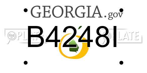 B4248I Georgia License Plate