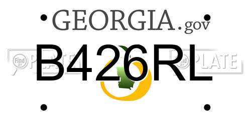 B426RL Georgia License Plate