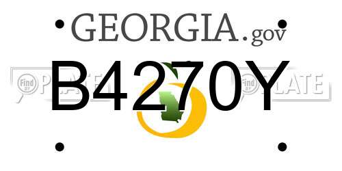 B4270Y Georgia License Plate