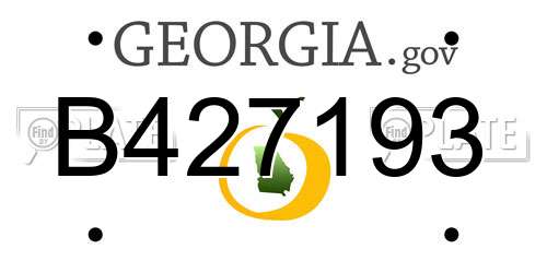 B427193 Georgia License Plate
