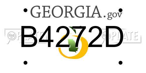 B4272D Georgia License Plate