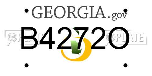 B4272O Georgia License Plate