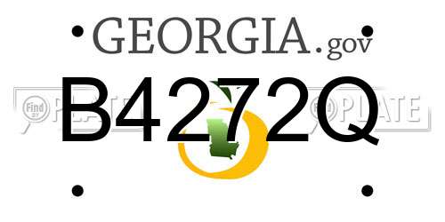 B4272Q Georgia License Plate