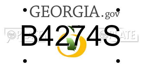 B4274S Georgia License Plate