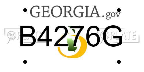 B4276G Georgia License Plate