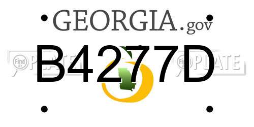 B4277D Georgia License Plate