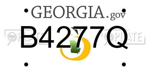 B4277Q Georgia License Plate