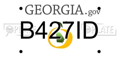 B427ID Georgia License Plate