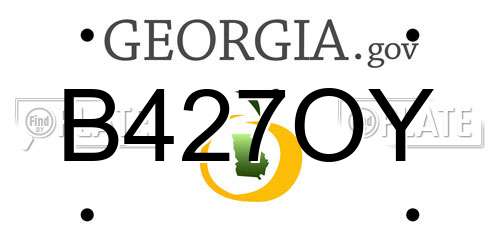 B427OY Georgia License Plate