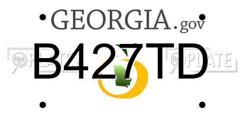 B427TD Georgia License Plate