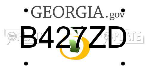 B427ZD Georgia License Plate