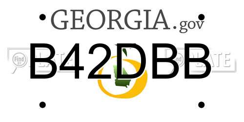 B42DBB Georgia License Plate