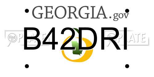 B42DRI Georgia License Plate