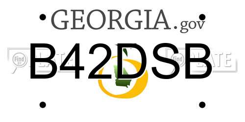 B42DSB Georgia License Plate