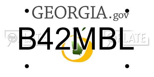 B42MBL Georgia License Plate