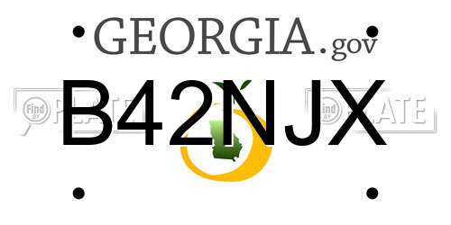 B42NJX Georgia License Plate