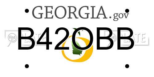 B42OBB Georgia License Plate