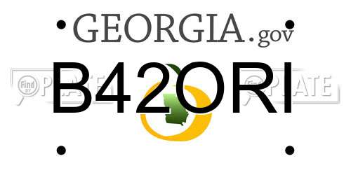 B42ORI Georgia License Plate