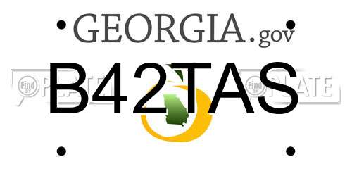 B42TAS Georgia License Plate