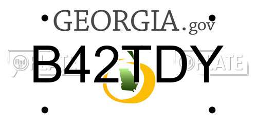 B42TDY Georgia License Plate
