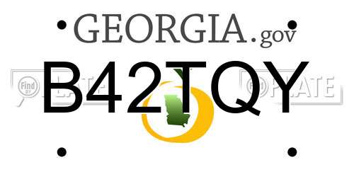 B42TQY Georgia License Plate