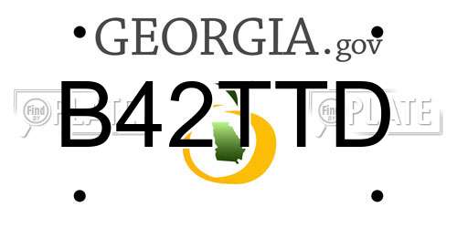 B42TTD Georgia License Plate