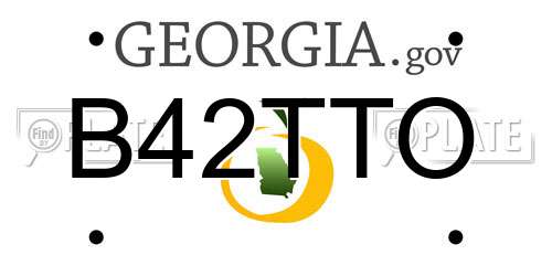 B42TTO Georgia License Plate