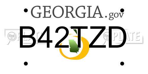 B42TZD Georgia License Plate