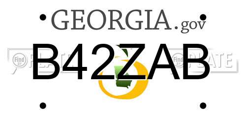 B42ZAB Georgia License Plate