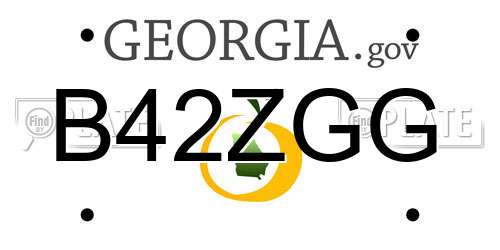 B42ZGG Georgia License Plate