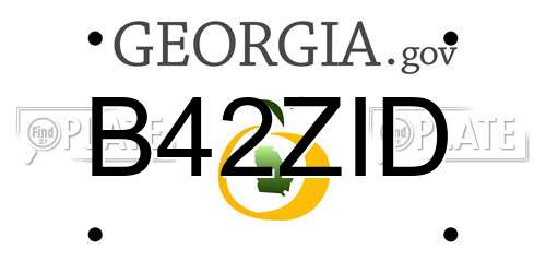 B42ZID Georgia License Plate