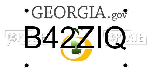 B42ZIQ Georgia License Plate