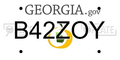 B42ZOY Georgia License Plate