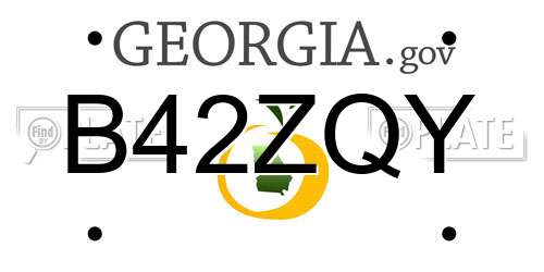 B42ZQY Georgia License Plate