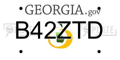 B42ZTD Georgia License Plate