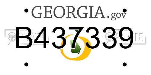 B437339 Georgia License Plate