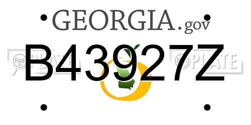 B43927Z Georgia License Plate