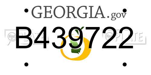 B439722 Georgia License Plate