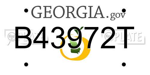 B43972T Georgia License Plate