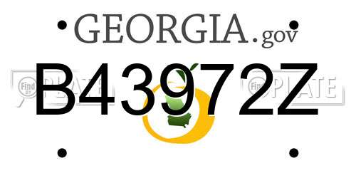 B43972Z Georgia License Plate