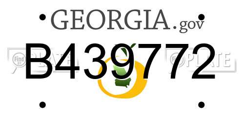 B439772 Georgia License Plate