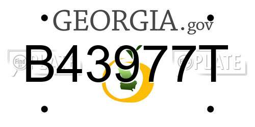 B43977T Georgia License Plate