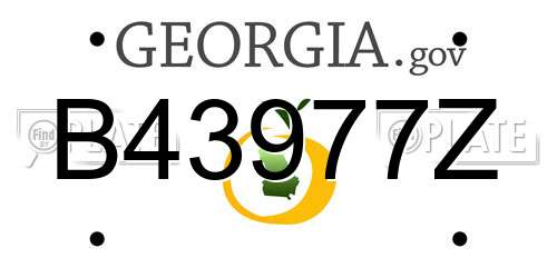 B43977Z Georgia License Plate
