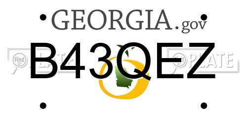 B43QEZ Georgia License Plate