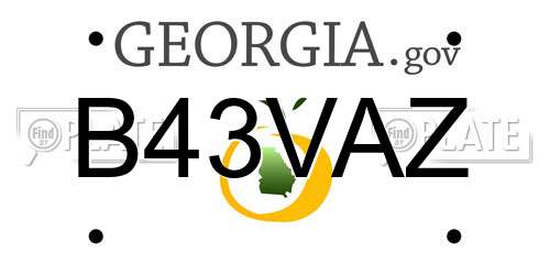 B43VAZ Georgia License Plate
