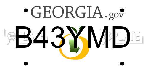 B43YMD Georgia License Plate