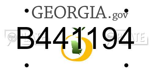 B441194 Georgia License Plate